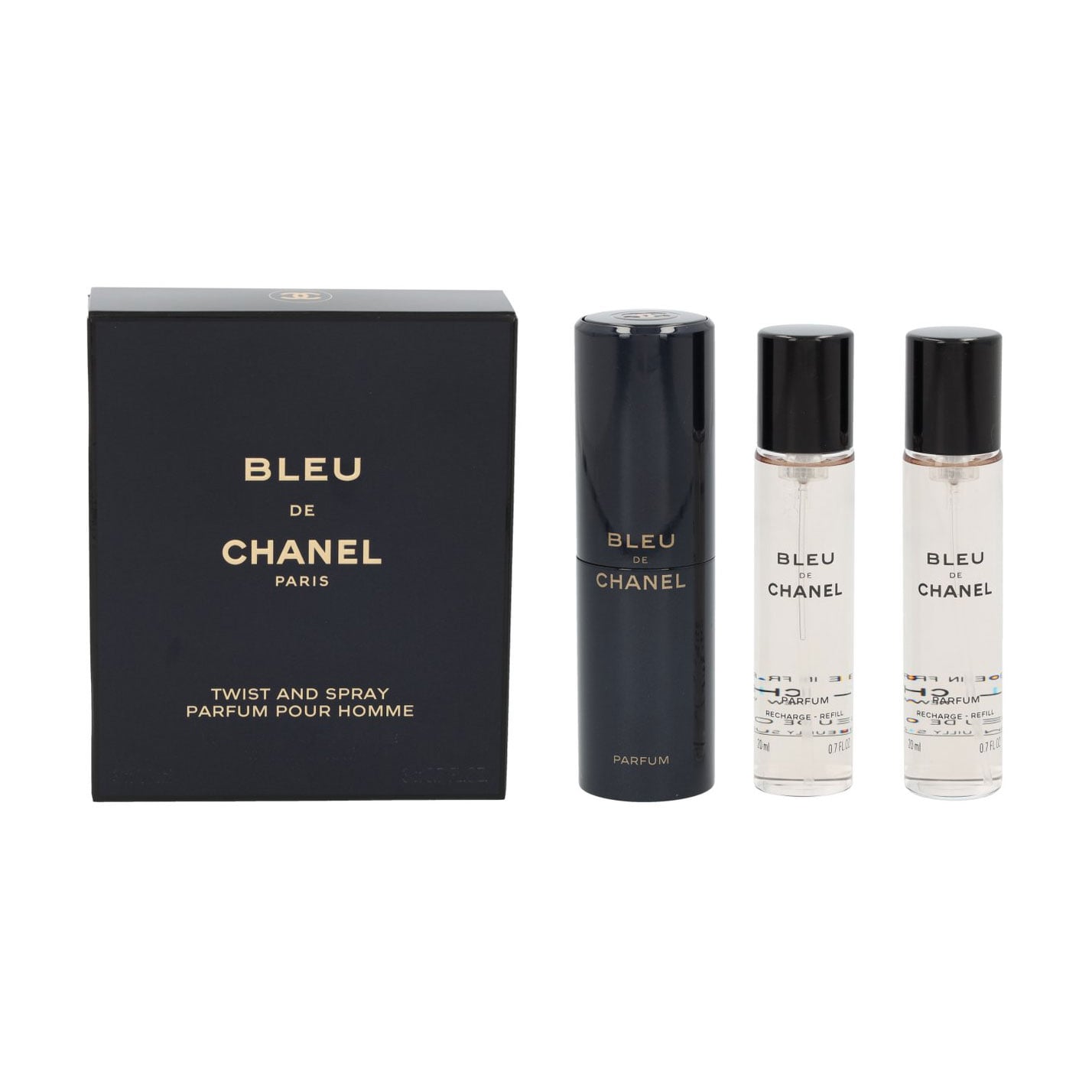 Парфумований набір чоловічий Chanel Bleu de Chanel Parfum (парфуми, 20 мл + змінний блок, 2*20 мл)